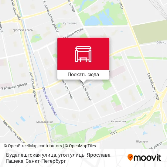 Карта Будапештская улица, угол улицы Ярослава Гашека