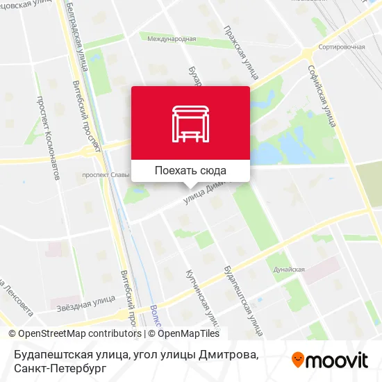 Карта Будапештская улица, угол улицы Дмитрова