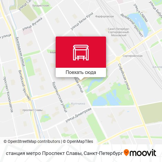 Карта станция метро Проспект Славы