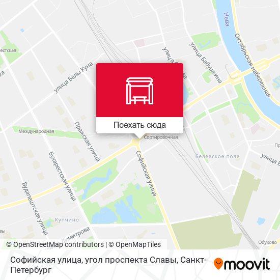 Карта Софийская улица, угол проспекта Славы