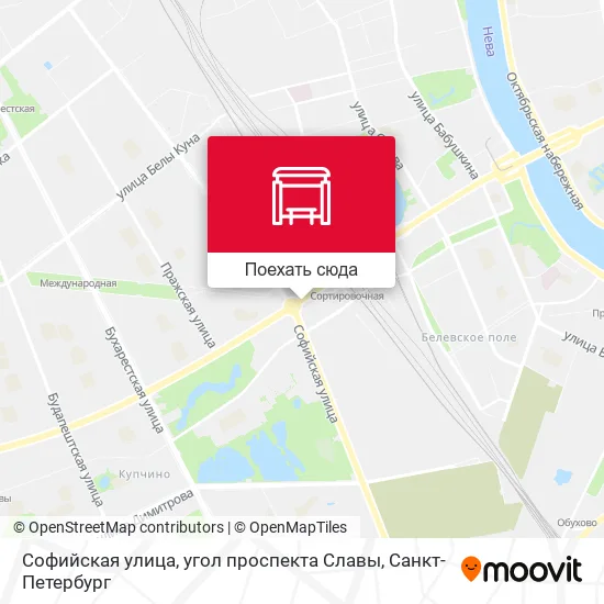 Карта Софийская улица, угол проспекта Славы