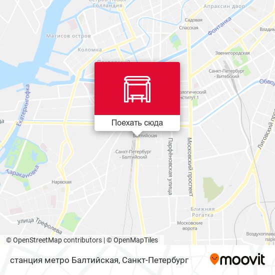 Карта станция метро Балтийская