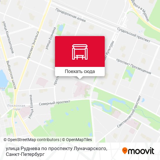 Карта улица Руднева по проспекту Луначарского