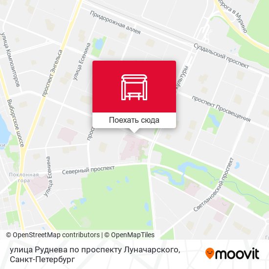 Карта улица Руднева по проспекту Луначарского
