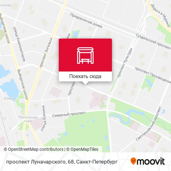 Карта проспект Луначарского, 68