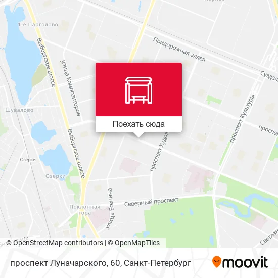 Карта проспект Луначарского, 60