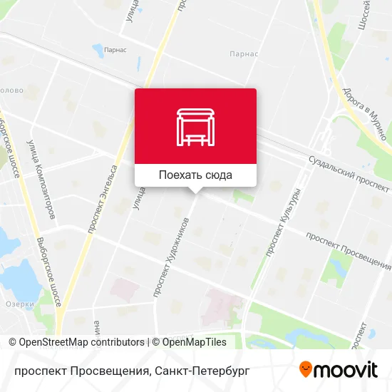 Карта проспект Просвещения