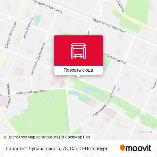 Карта проспект Луначарского, 78