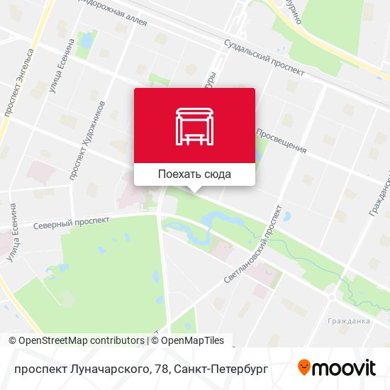 Карта проспект Луначарского, 78