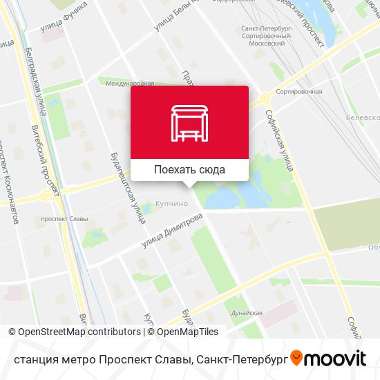 Карта станция метро Проспект Славы