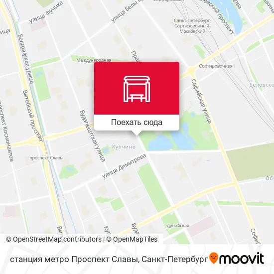 Карта станция метро Проспект Славы