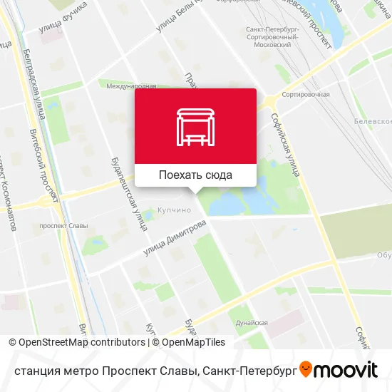 Карта станция метро Проспект Славы