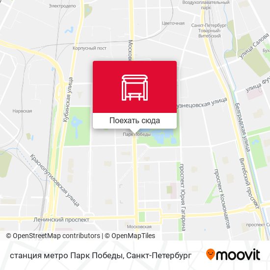 Карта станция метро Парк Победы