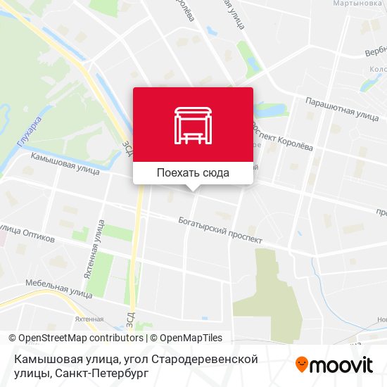 Карта Камышовая улица, угол Стародеревенской улицы