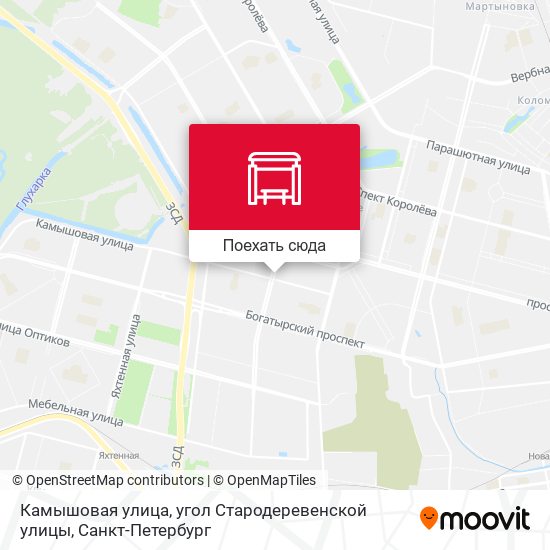 Карта Камышовая улица, угол Стародеревенской улицы