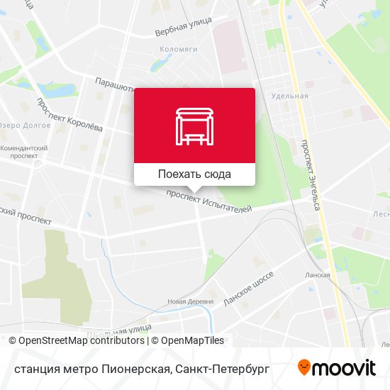 Карта станция метро Пионерская