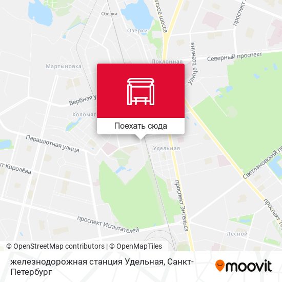 Карта железнодорожная станция Удельная
