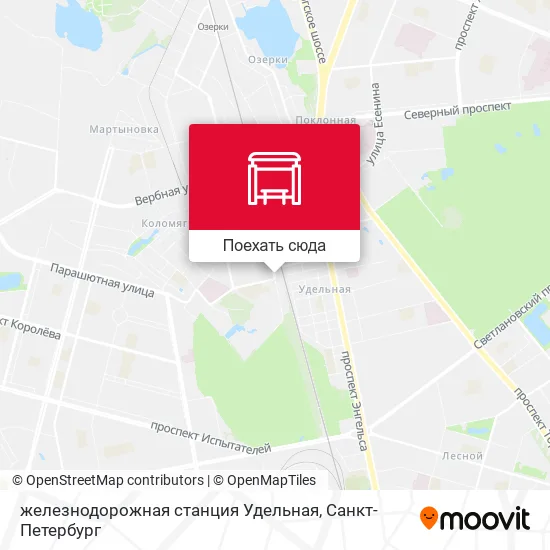 Карта железнодорожная станция Удельная