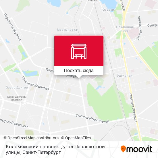 Карта Коломяжский проспект, угол Парашютной улицы