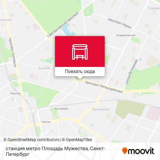 Карта станция метро Площадь Мужества