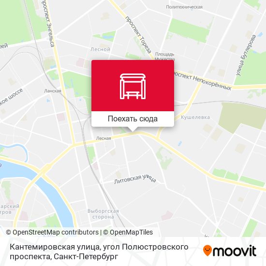 Карта Кантемировская улица, угол Полюстровского проспекта