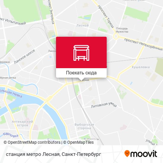 Карта станция метро Лесная