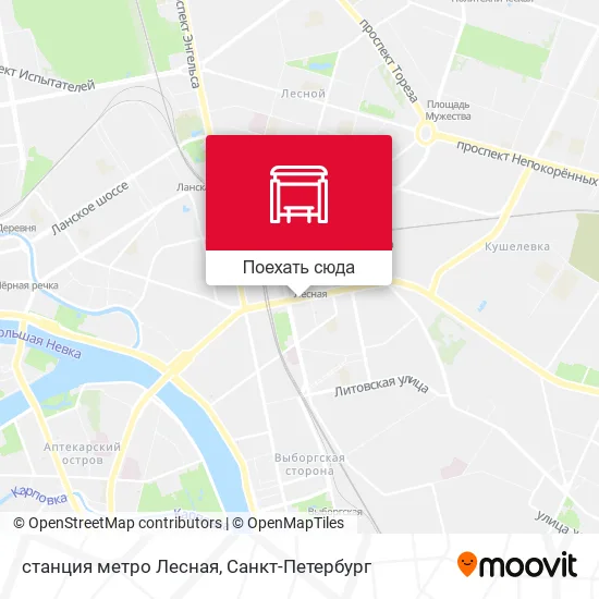Карта станция метро Лесная