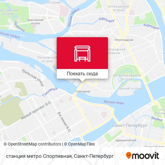 Карта станция метро Спортивная