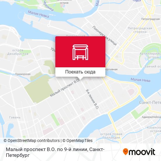 Карта Малый проспект В.О. по 9-й линии