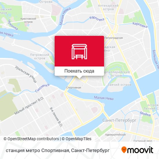 Карта станция метро Спортивная