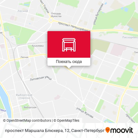 Карта проспект Маршала Блюхера, 12