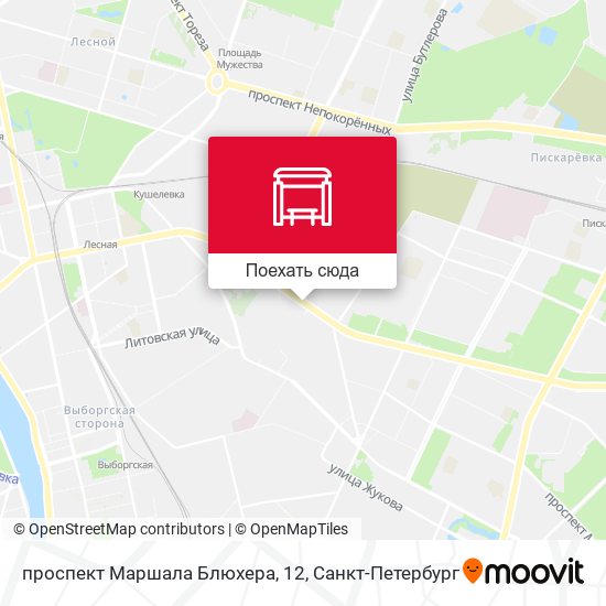 Карта проспект Маршала Блюхера, 12