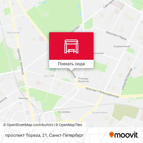 Карта проспект Тореза, 21