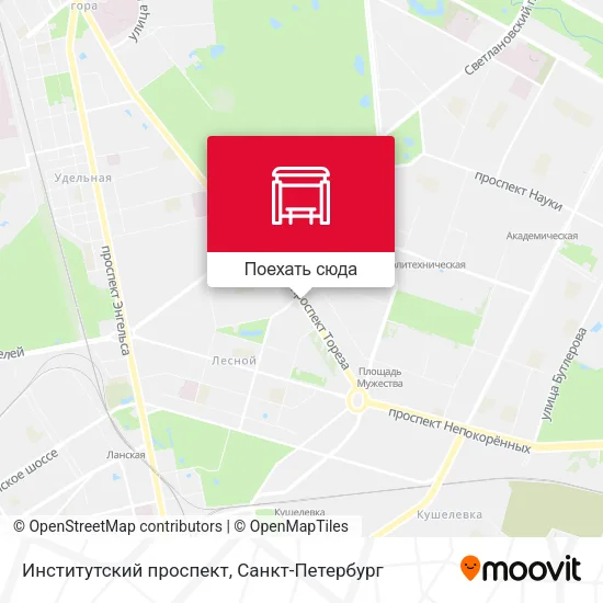 Карта Институтский проспект