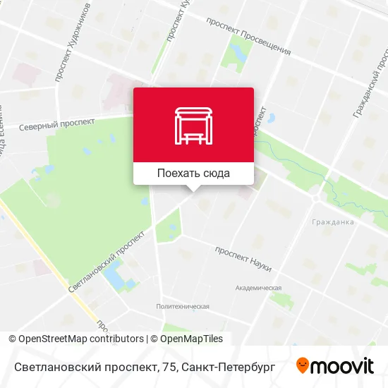 Карта Светлановский проспект, 75