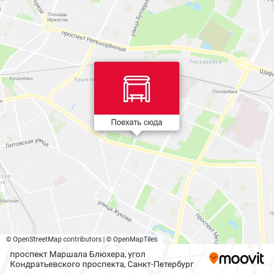 Карта проспект Маршала Блюхера, угол Кондратьевского проспекта