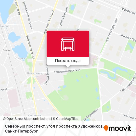 Карта Северный проспект, угол проспекта Художников