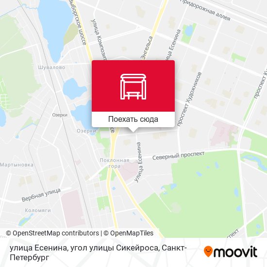 Карта улица Есенина, угол улицы Сикейроса