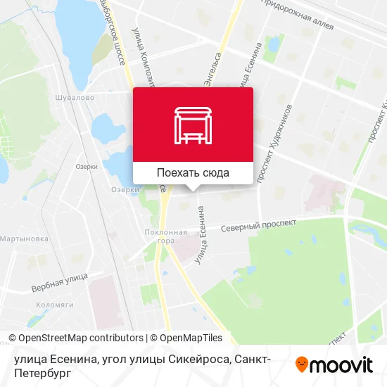 Карта улица Есенина, угол улицы Сикейроса