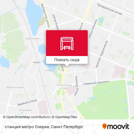 Карта станция метро Озерки