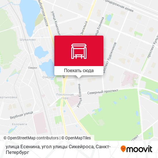 Карта улица Есенина, угол улицы Сикейроса
