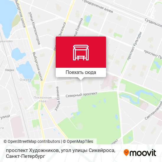 Карта проспект Художников, угол  улицы Сикейроса