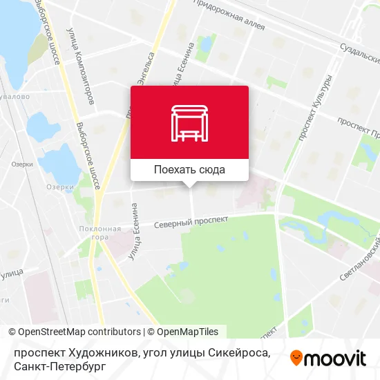 Карта проспект Художников, угол  улицы Сикейроса