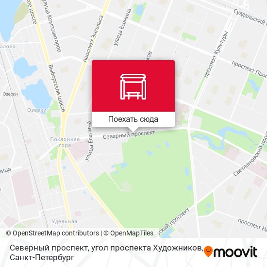 Карта Северный проспект, угол проспекта Художников