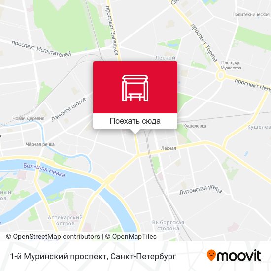 Карта 1-й Муринский проспект