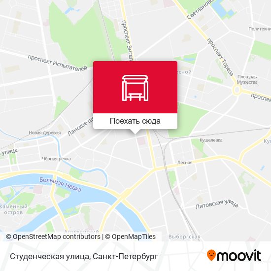 Карта Студенческая улица