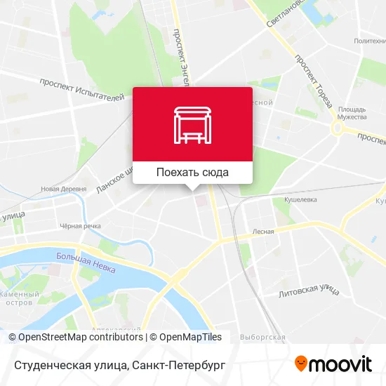 Карта Студенческая улица