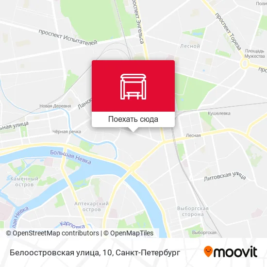 Карта Белоостровская улица, 10
