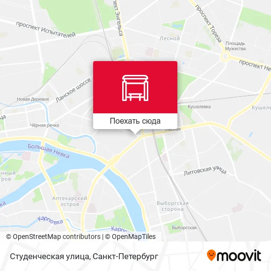 Карта Студенческая улица