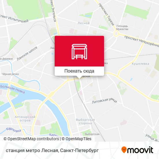 Карта станция метро Лесная